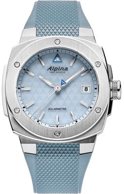 Alpina Alpiner Extreme Solameter (37.5mm) Light Blue Triangle Pattern Dial / Light Blue Silicone Strap AL-140LN3AE6