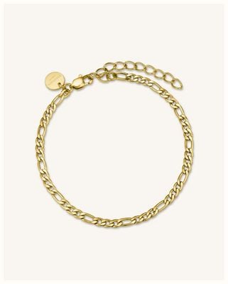 Rosefield Jewellery Figaro Chain Gold Plated Bracelet JBFCG-J532