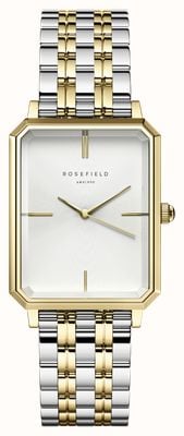 Rosefield Octagon (23mm) White Dial / Two-Tone Stainless Steel Bracelet OWSSSG-O48
