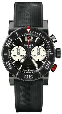 Hanhart PRIMUS Diver Automatic Chronograph (44mm) Black Dial / Black Rubber Strap - M 742.510-1020