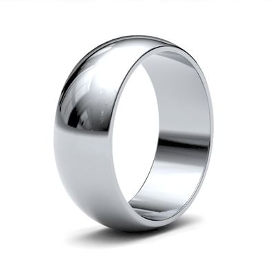 James Moore Wedding Rings | 9ct White Gold | 7mm | Light | D-Shape | AG_7GLD-9W