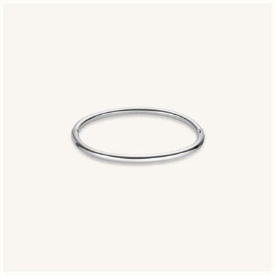 Rosefield Jewellery Plain Essential Stainless Steel Silver Bangle JBPBS-J1046