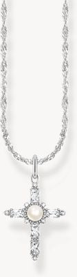 Thomas Sabo Silver necklace with white cross pendant Cross Romance KE2296-167-14-L45V
