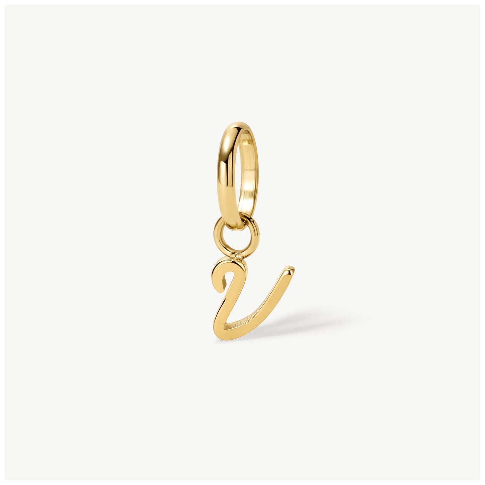 D.LOUISE CH-39-22 Gold Tone Mini Italic Initial Charm - V Jewellery