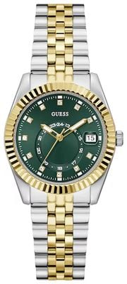 Guess Ladies Jada Two-Tone Multi-Function Date Watch With Green Dial GW0936L3