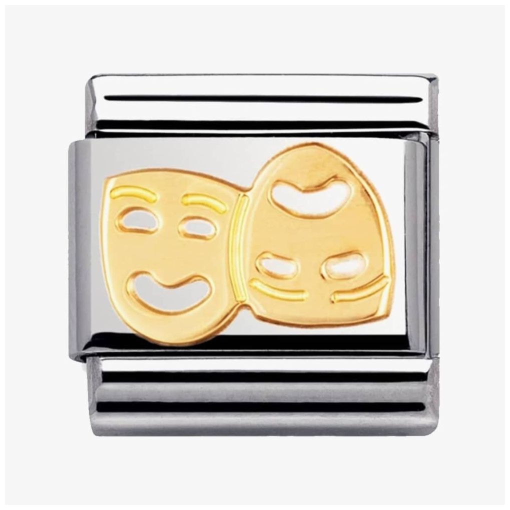 Nomination 030110/01 CLASSIC Gold Daily Life Masks Charm Jewellery