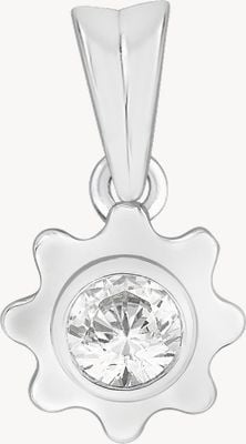 Perfection Crystals Single Stone Rubover Cog Pendant (0.25ct) P3063-SK