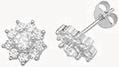 Silver Cluster Cz Stud Earrings G51081
