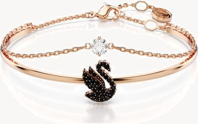Swarovski Swarovski Swan Bangle Black Crystals Rose Gold-Tone Plated 5678048