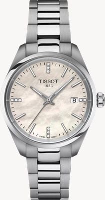Tissot PR 100 (34mm) White Mother-of-Pearl Dial / Stainless Steel Bracelet T1502101111600