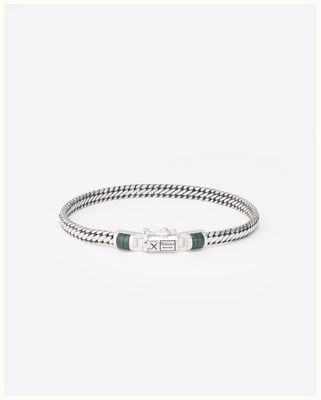 Buddha To Buddha Ben Mini Gemstone Bracelet Malachite Sterling Silver Size E 18.2cm 001K01101E705