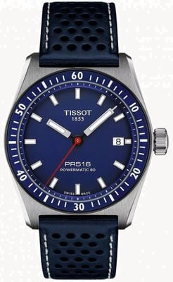Tissot PR516 Powermatic 80 (38mm) Blue Dial / Blue Leather Strap T1494071604100