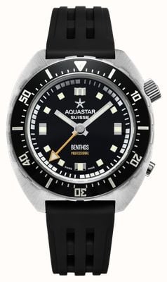 Aquastar Benthos Professional Automatic (42mm) Black Dial / Black ISOfrane Rubber Strap BENTHOS-PRO