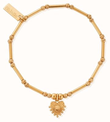ChloBo Dainty Moon Cut Sparkle Glowing Beauty Gold-Plated Bracelet GBMCTN3197