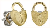Olivia Burton Lock Heart Gold Plated Stud Earrings 24100634 - alternate view 2