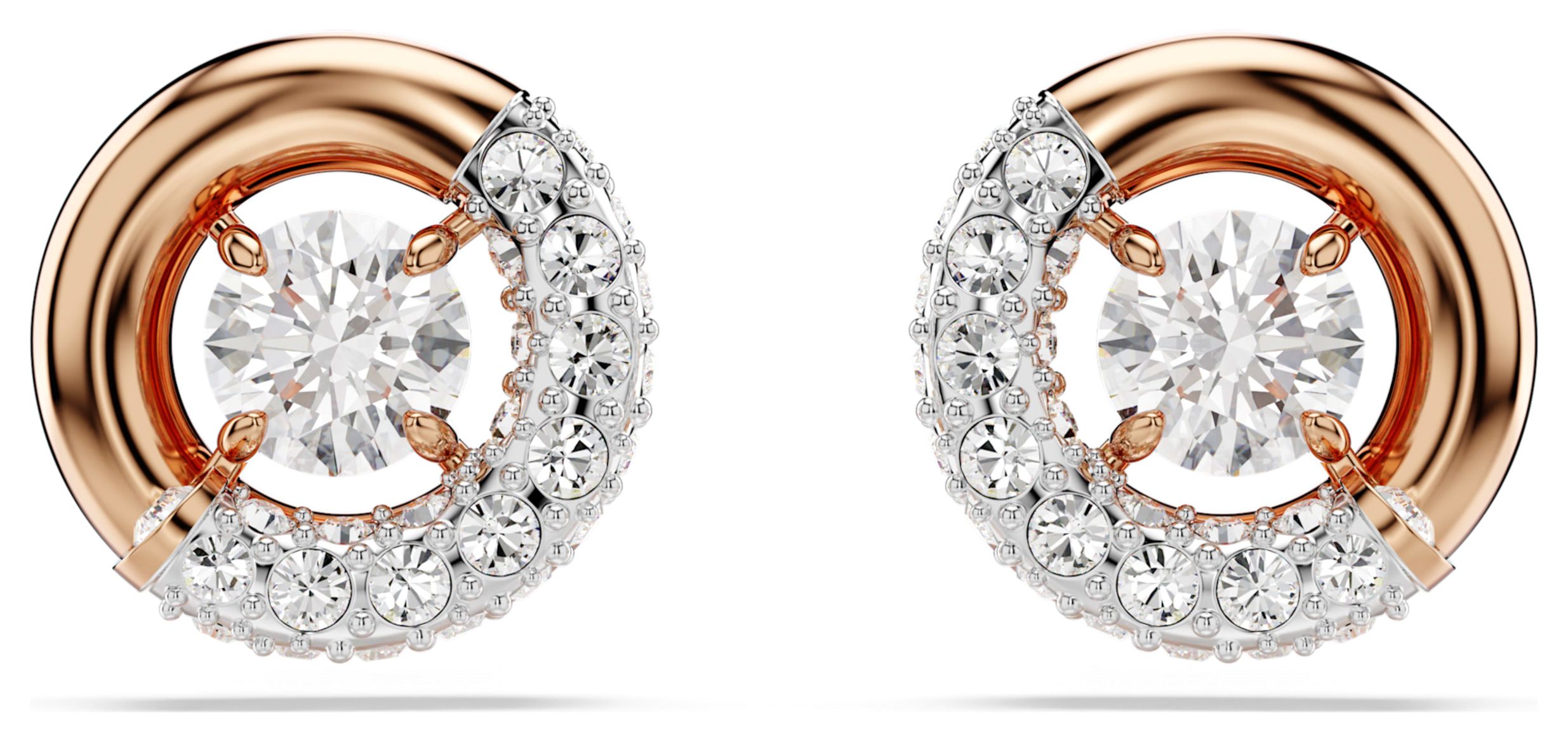 Swarovski 5692258 Dextera Stud Earrings White Crystals Rose Jewellery
