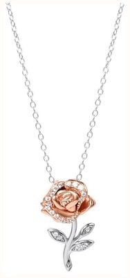 Disney Silver And Gold Plated Rose Princess CZ Necklace C902725TZWL-P.PH