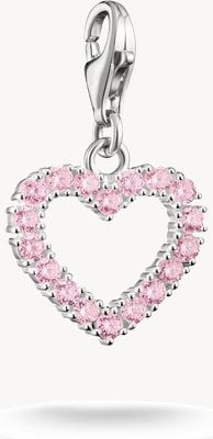 Thomas Sabo Sterling Silver Charm Pendant Pink Heart 2241-051-9