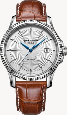 Emile Chouriet Ailes du Temps - Soleos Automatic (40mm) White Dial / Brown Leather Strap 08.1155.G.6.6.28.2
