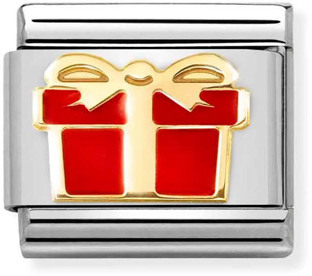 Nomination Classic Gift Box 18ct Gold & Steel Enamel Charm 030272/70
