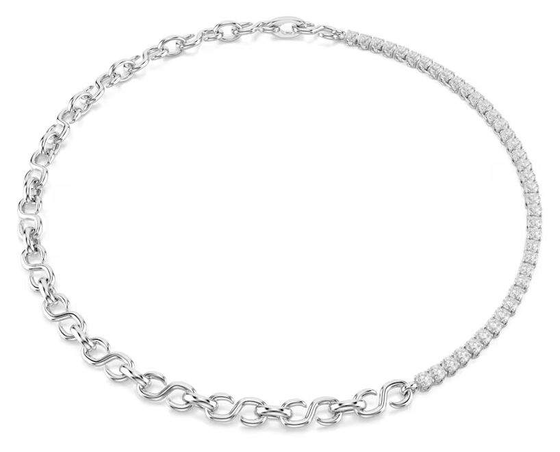 Swarovski 5747732 Matrix necklace, S-shape, Round cut, White Jewellery
