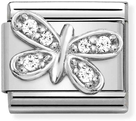 Nomination Classic White Butterfly Sterling Silver & Steel Charm 330304/35