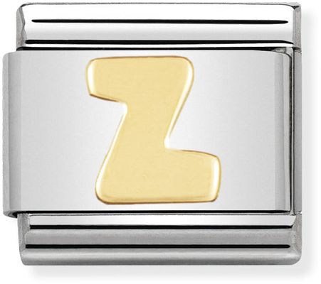 Nomination Classic Letter Z 18ct Gold & Steel Charm 030101/26