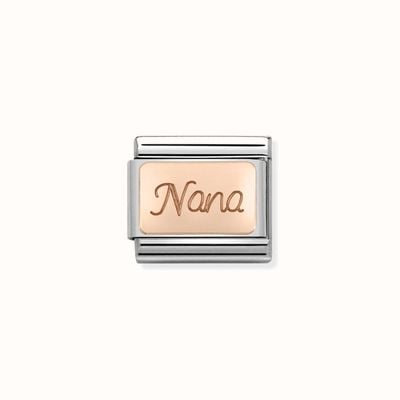 Nomination Composable Classic ENGRAVED WRITINGS Steel And 9k Rose Gold Nana 430108/01