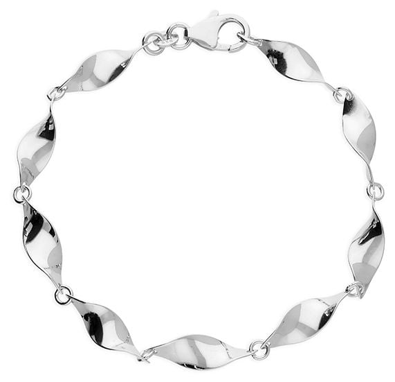 James Moore H7240-19 Silver Bracelet Medium Wave Link Jewellery