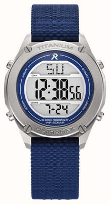 RZE UTD-8000 Multi-Function (43mm) Positive Display / Blue Elastic Nylon Strap UTD-43-NB