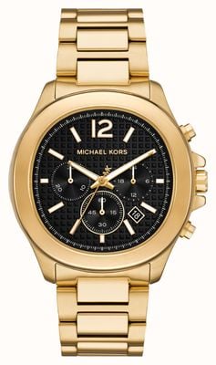 Michael Kors Oversized Sage Chrono (44mm) Black Dial / Gold PVD Stainless Steel Bracelet MK9192