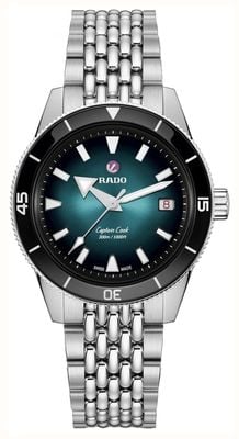 RADO Captain Cook Automatic (39mm) Turquoise Gradient Dial / Stainless Steel Rice-Grain Bracelet R32223213