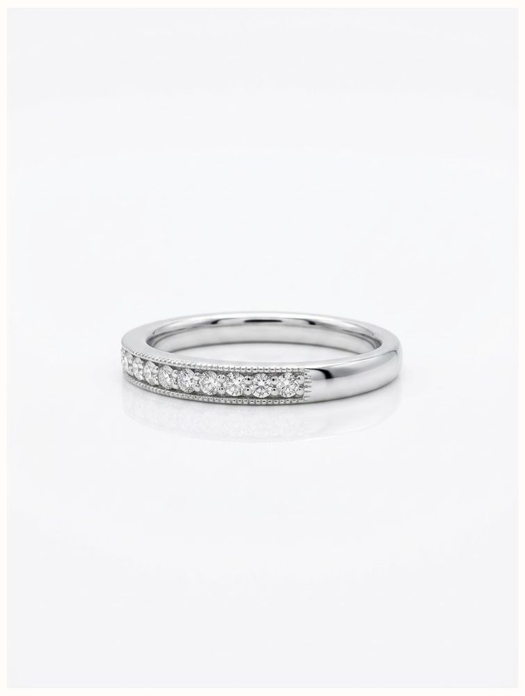 0.25ct Round Brilliant Natural Diamond Platinum Half Eternity Ring HET100072 - alternate view 2