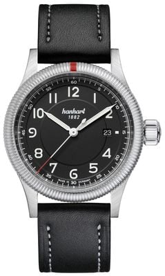 Hanhart PIONEER One Automatic (42mm) Black Dial / Black Leather Strap - M 762.210-7010