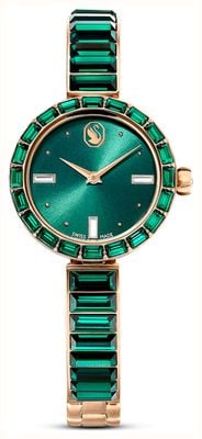 Swarovski Matrix (25mm) Green Dial / Green Crystal and Champagne-Toned PVD Stainless Steel Bracelet 5690808