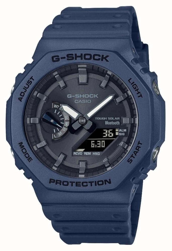 Casio Men s Bluetooth G Shock Blue Solar Power Watch With Resin Strap GA B2100 2AER First Class Watches