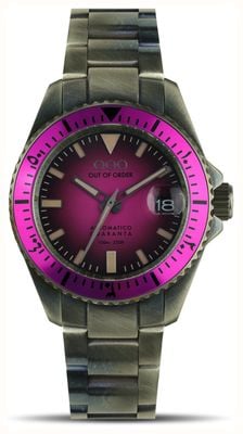 Out Of Order MAGENTA AUTOMATICO QUARANTA (40mm) Sunburnt Pink Dial / Ultra Distressed Stainless Steel Bracelet OOO.001-21.FX