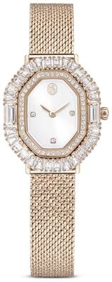 Swarovski Matrix Octagon (25mm) Champagne Sunray Dial / Gold-Tone Stainless Steel Mesh Bracelet 5732501