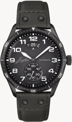 Junghans Pilot Automatic (43.3mm) Black Dial / Black Leather Strap 27/4491.00