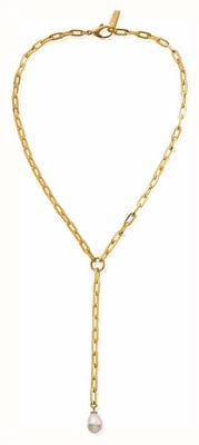 ChloBo Mini Link Pearl Lariat Necklace - Gold-Plated CC-G-NE-20-S1