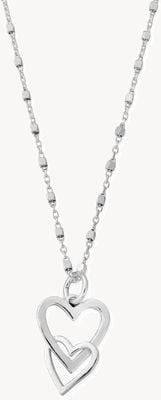 ChloBo Delicate Cube Interlocking Love Heart Necklace Sterling Silver SNDC572