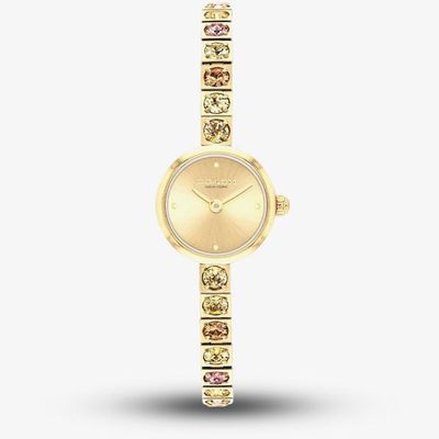 Coach Ladies Iris Gold Dial Golden Tennis Bracelet 14504723