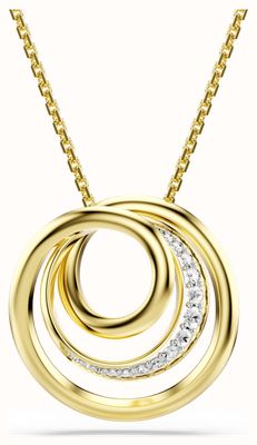 Swarovski Hyperbola Necklace, Round Cut, White, Gold-tone Plated 5740410