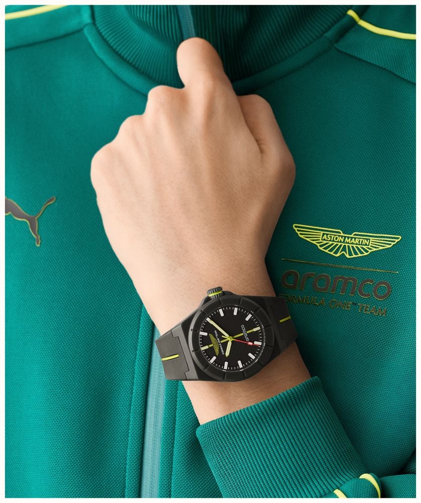 Aston Martin Aramco Formula One™ Team SHD Quartz (38mm) Black Dial / Black Silicone Strap MTFH1F601 - alternate view 4