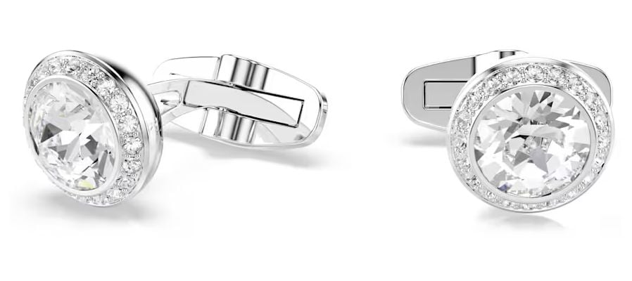 Swarovski 5761046 Una Angelic cufflinks, Round cut, White, Jewellery