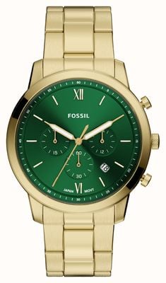 Fossil Neutra Chronograph (44mm) Green Dial / Gold PVD Stainless Steel Bracelet FS6164
