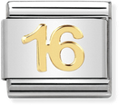 Nomination Classic 16 18ct Gold & Steel Charm 030109/35