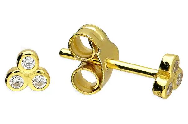 CME Leicester Limited H2108/Y Silver Gold Plated Cubic Jewellery