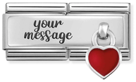 Nomination Classic DOUBLE ENGRAVED Steel And Silver Sterling Silver Love Heart Charm 330780/03