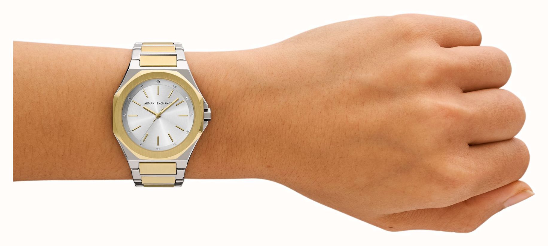 Armani Exchange Women's Gift Set (34mm) Silver Dial / Two-Tone ...